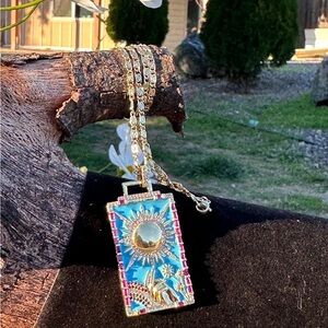 Sun Tarot Card Necklace 19”